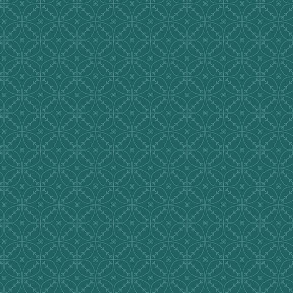 R791229D Teal Geometric Fabric