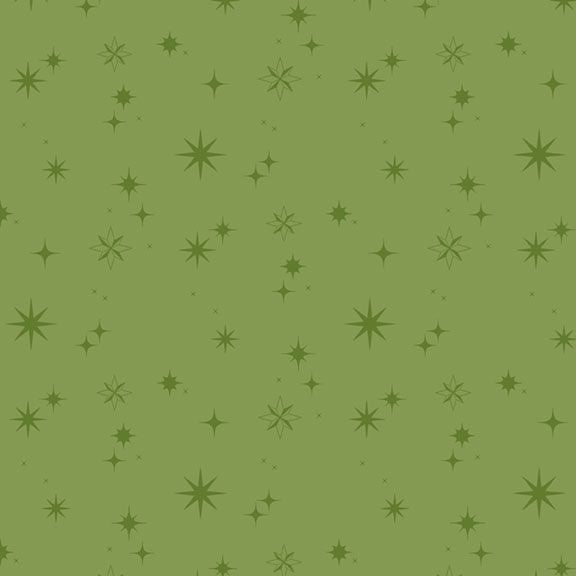 R791439D GREEN Stars Fabric