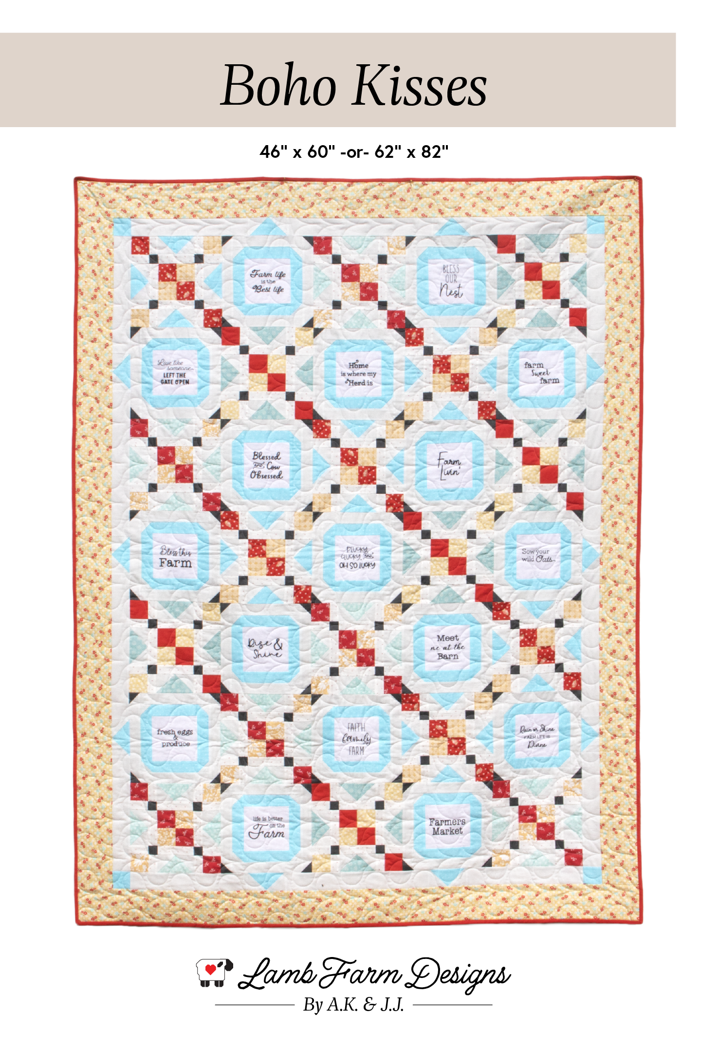 Boho Kisses PDF Quilt Pattern