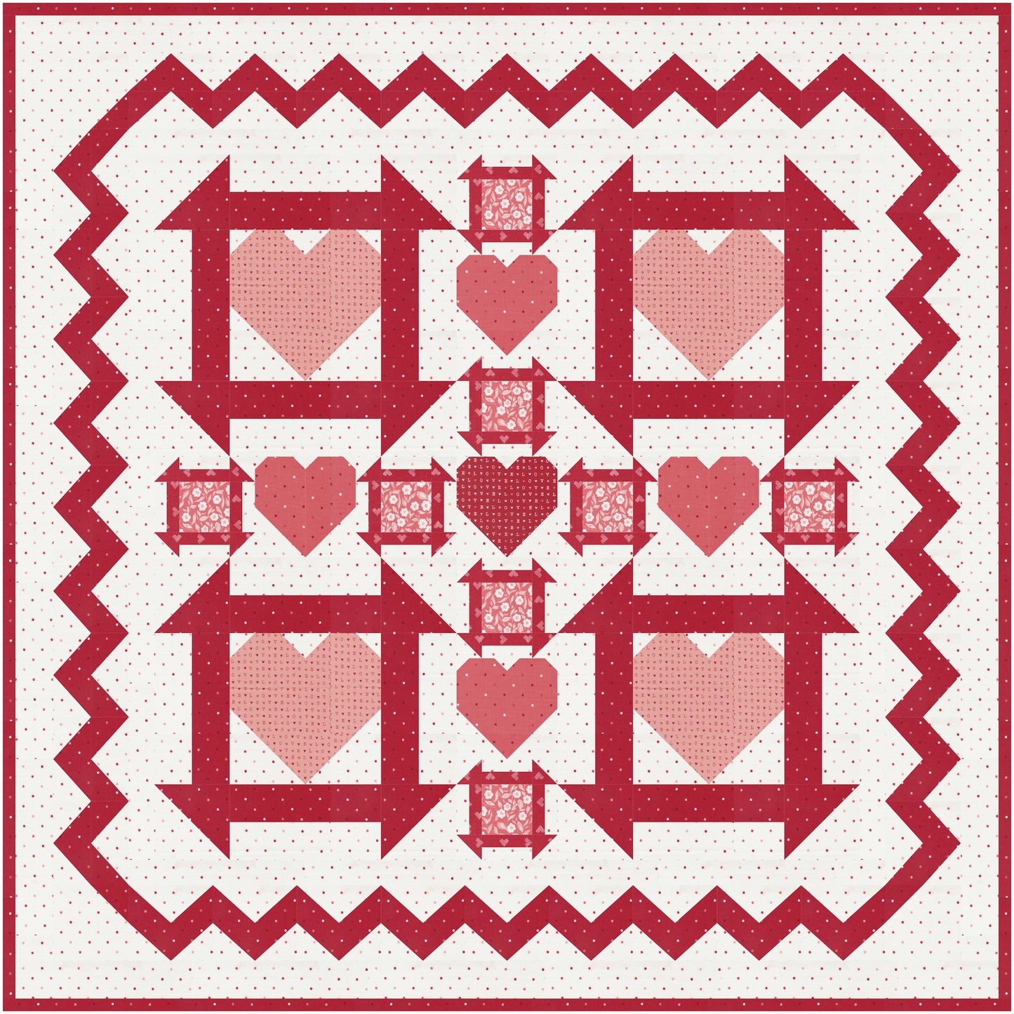 Churning Hearts Quilt Pattern