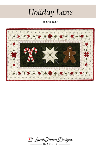 Wool Holiday Lane PDF Applique Pattern