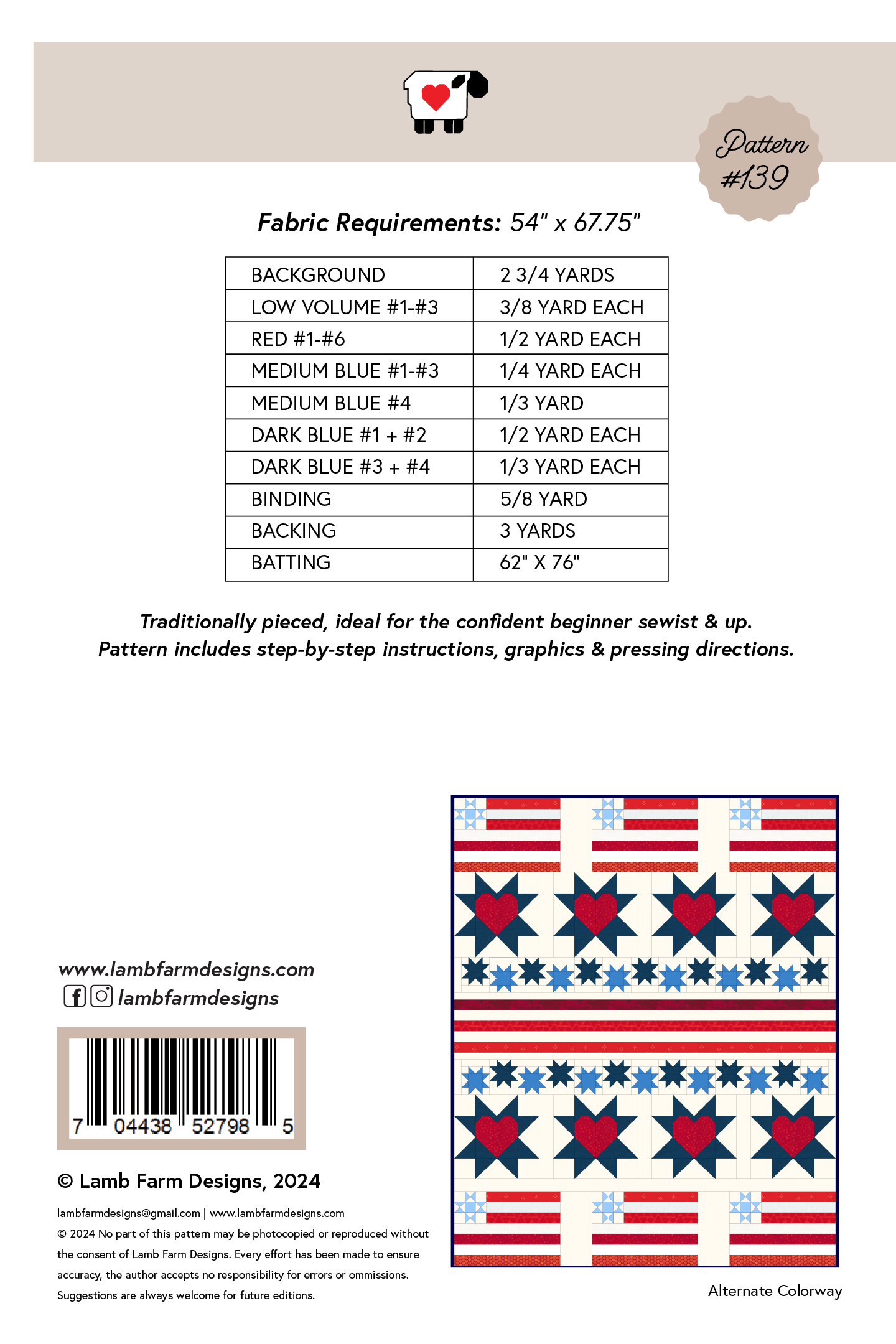 Love, American Style Quilt Pattern