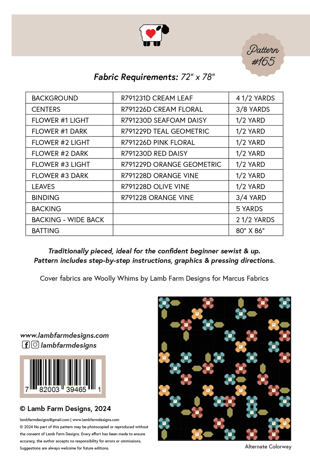 Poppy Patch PDF Quilt Pattern – Lamb Farm Designs