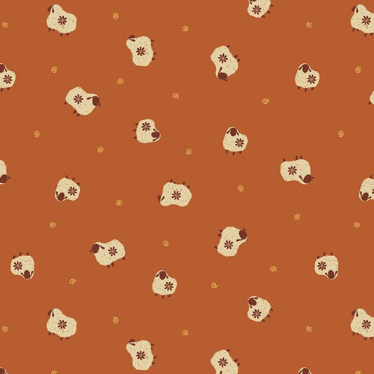 R791227D Paprika Sheepies Fabric