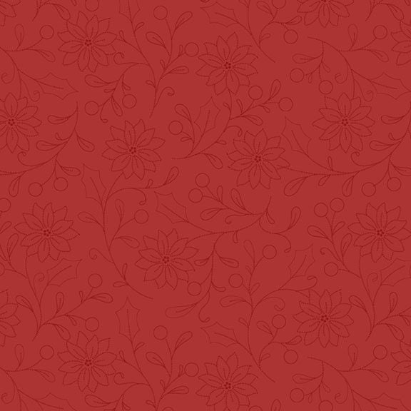 R791440D RED Dotted Floral Half Yard Fabric