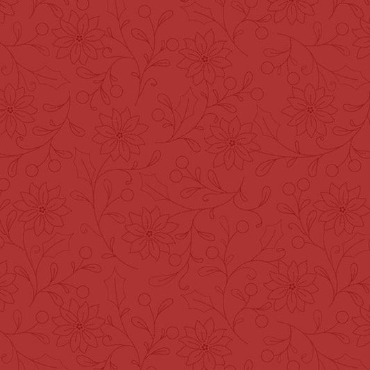 R791440D RED Dotted Floral Half Yard Fabric