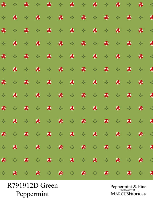 R791912D-Green-Peppermint Peppermint & Pine Fabric