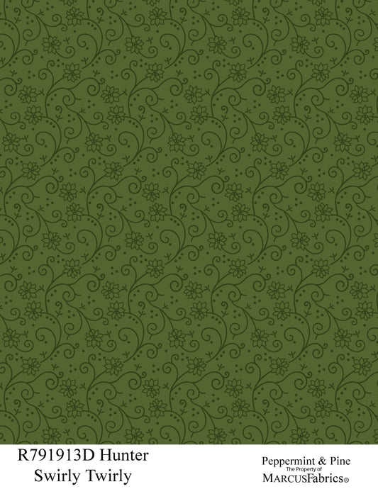 R791913D-Hunter-SwirlyTwirly Peppermint & Pine Fabric