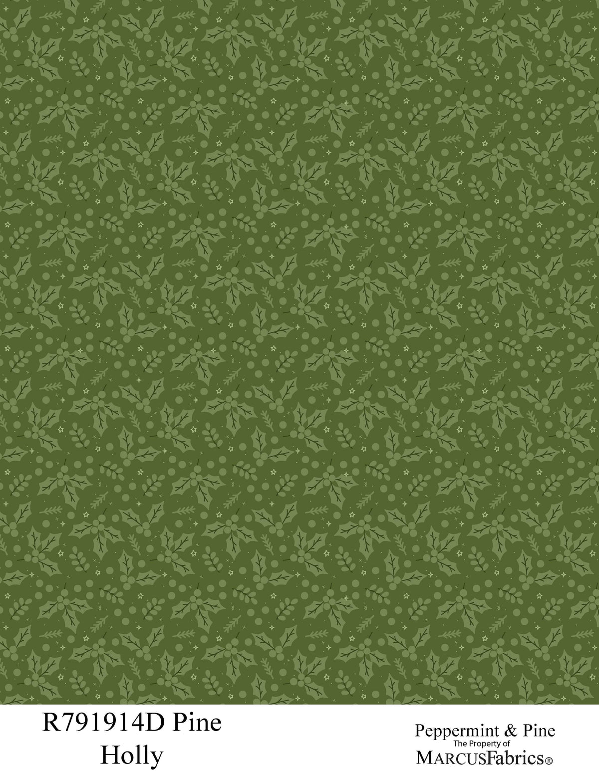 R791914D-Pine-Holly Peppermint & Pine Fabric