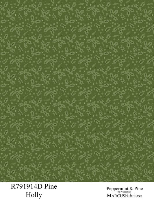 R791914D-Pine-Holly Peppermint & Pine Fabric