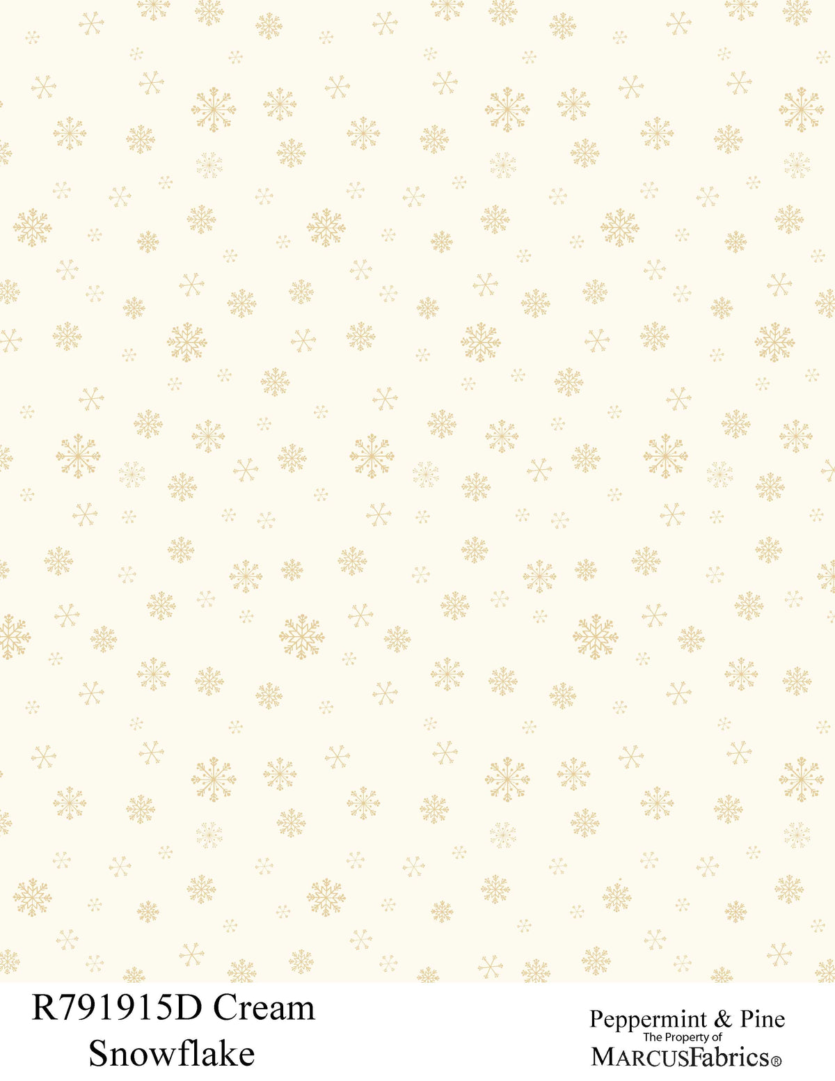 R791915D-Cream-Snowflake Peppermint & Pine Fabric