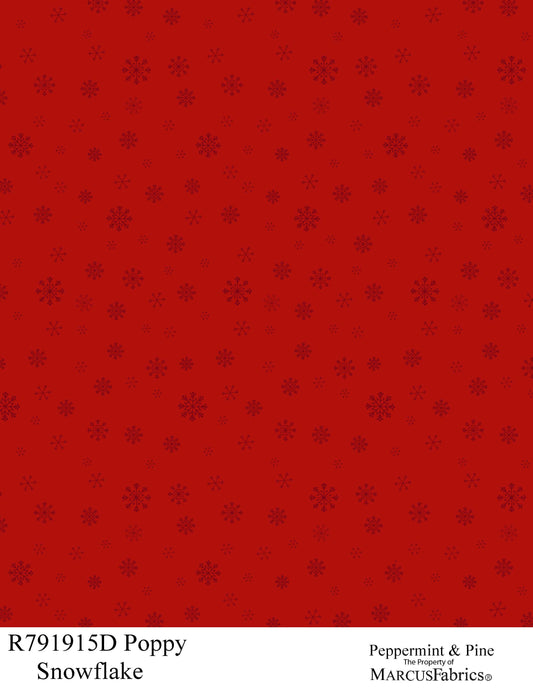 R791915D-Poppy-Snowflake Peppermint & Pine Fabric