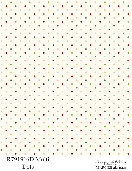 R791916D-Multi-Dots Peppermint & Pine Fabric