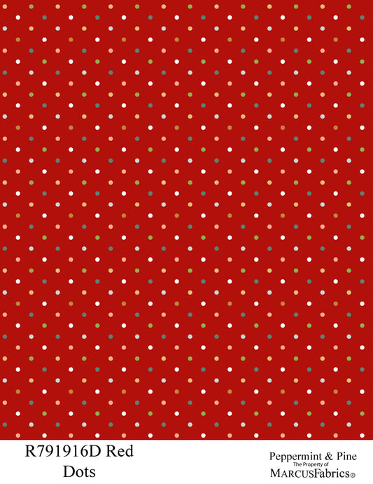 R791916D-Red-Dots Peppermint & Pine Fabric