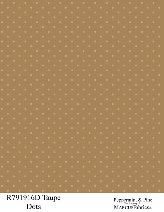 R791916D-Taupe-Dots Peppermint & Pine Fabric