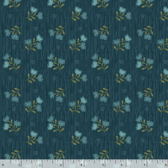R792125D-TEAL Honeycomb Hollow Tossed Floral Fabric