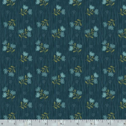 R792125D-TEAL Honeycomb Hollow Tossed Floral Fabric