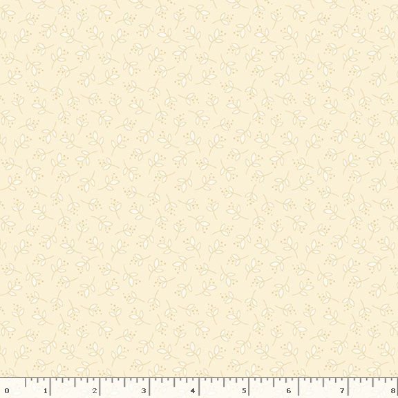 R792127D  CREAM Honeycomb Hollow Leaves Fabric