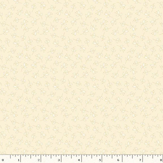 R792127D  CREAM Honeycomb Hollow Leaves Fabric