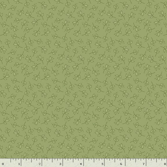 R792127D-GREEN Honeycomb Hollow Leaves Fabric