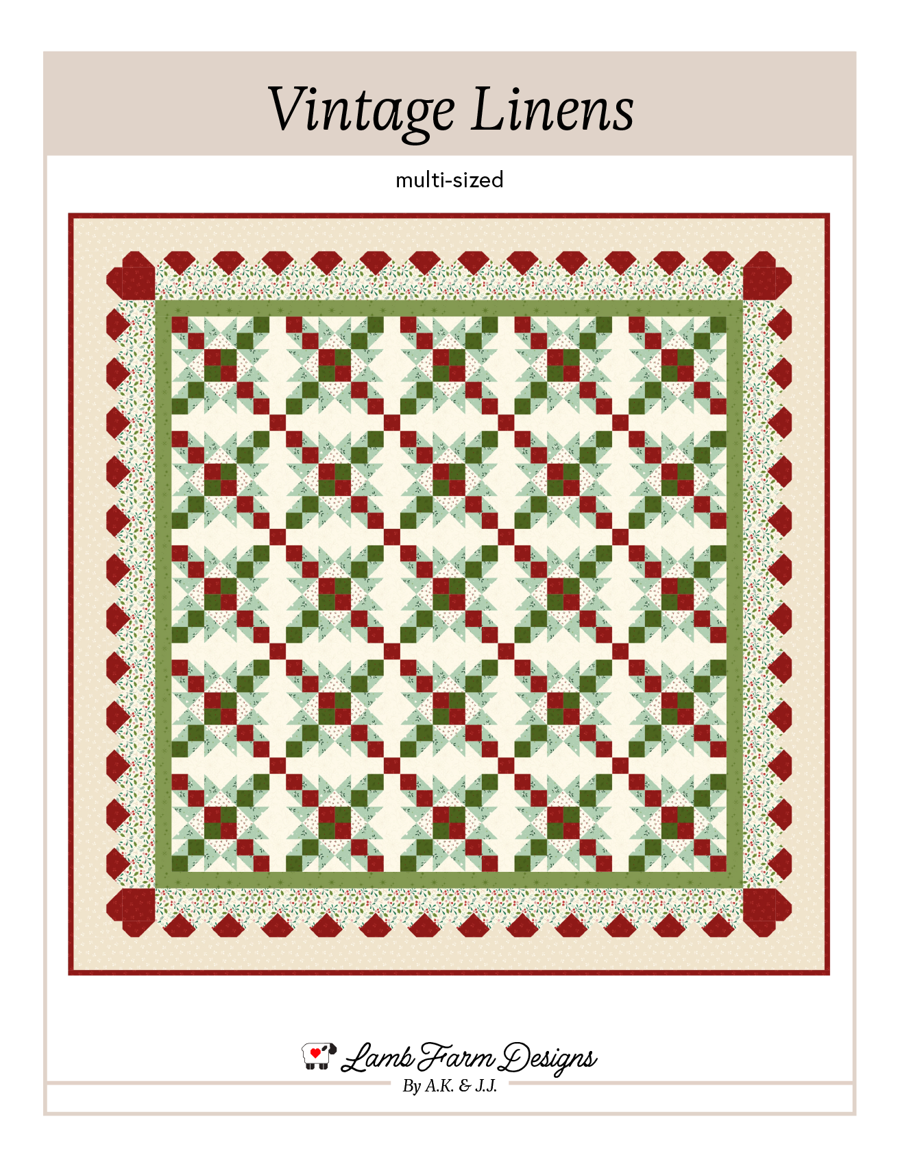 Vintage Linens PDF Quilt Pattern – Lamb Farm Designs